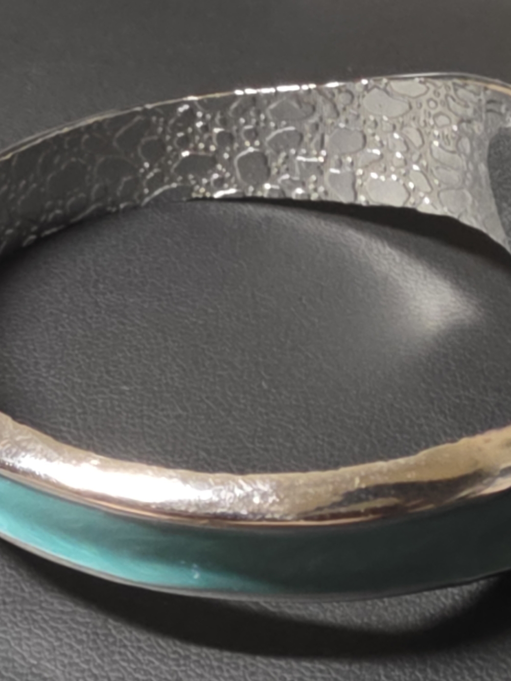 Silver-Tone Bracelet with Turquoise Inlay - Picture 6 of 6